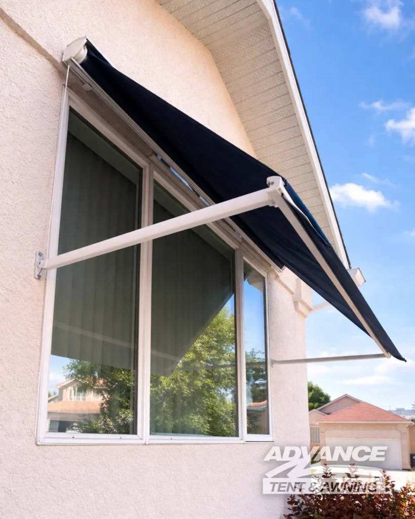 Blue Adjustable Window Awning
